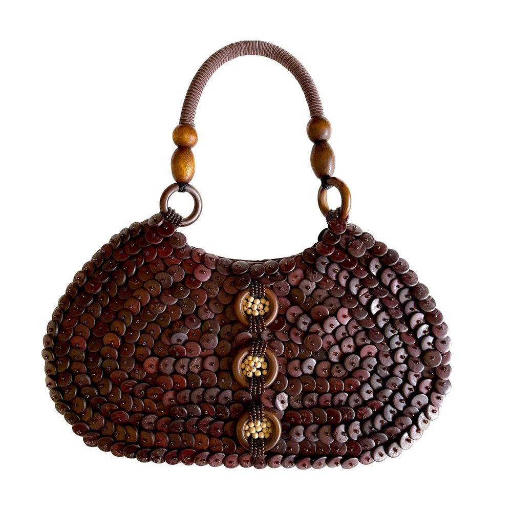 Y2K vintage brown beaded purse